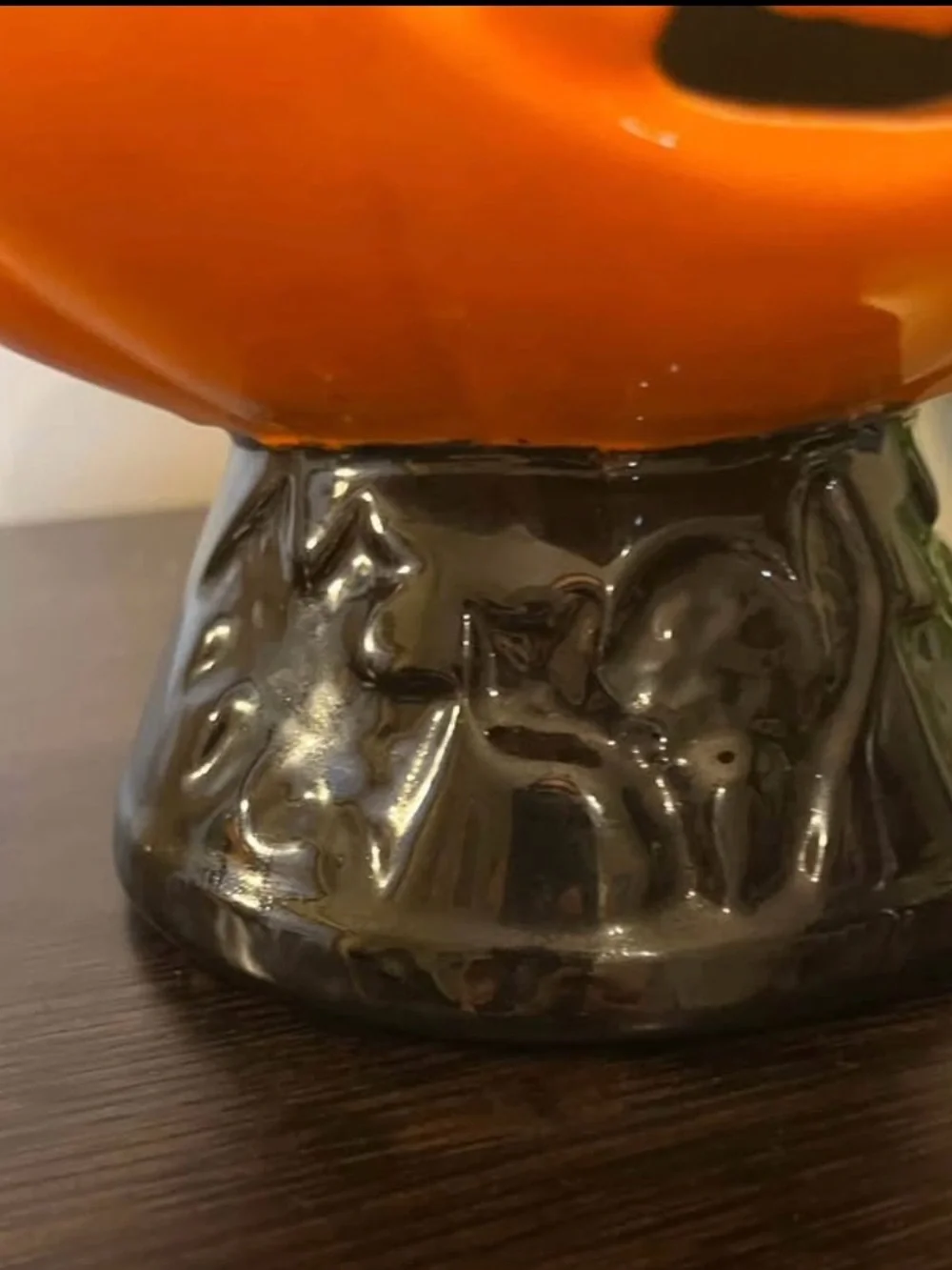 Vintage Halloween Ceramic JOL Pumpkin Looks Like Blow Mold